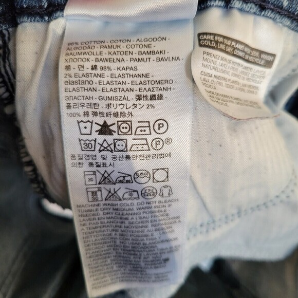 Levi's Blue Distressed White Speckled Denim Jean Short Shorts Size 24 - Picture 12 of 14